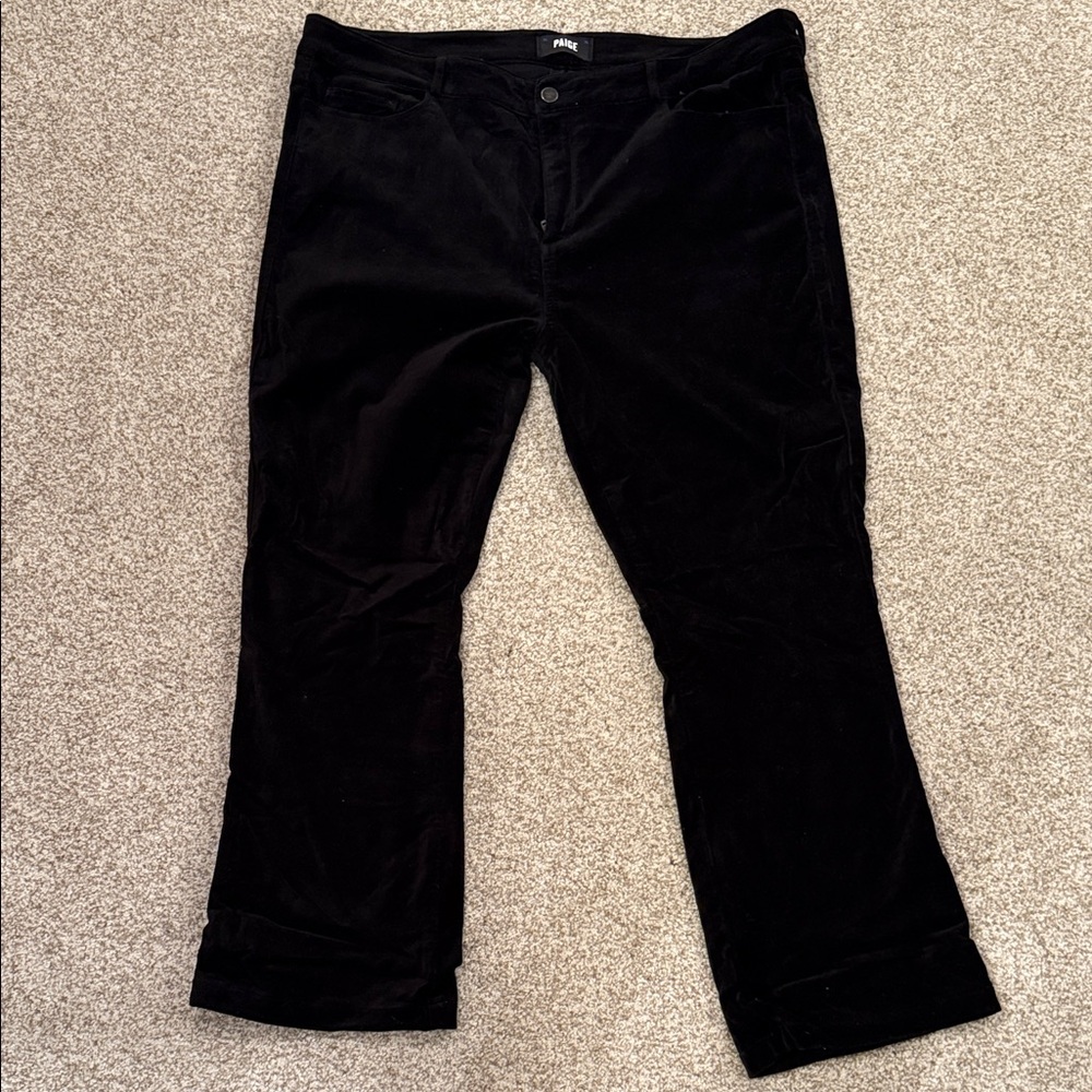 Paige Black Velvet Pants size 34